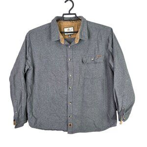 Mens Legendary Whitetails Gray Button Up Shirt 100% Cotton Long Sleeve Size XL
